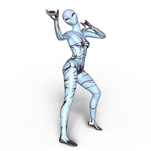 一个女外星人 3d cg 渲染照片