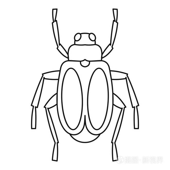 甲虫bug 图标,大纲样式插画-正版商用图片1rdc03-摄图新视界