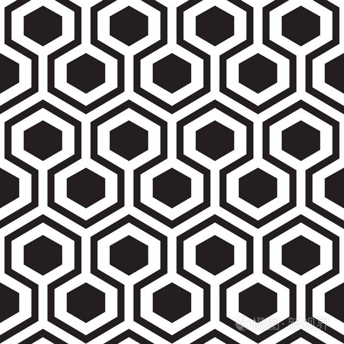 六角形几何无缝图案