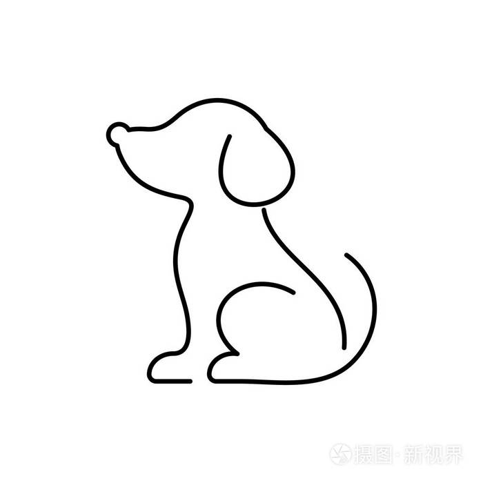 黑色矢量狗细线图标插画-正版商用图片1rdkf2-摄图新视界