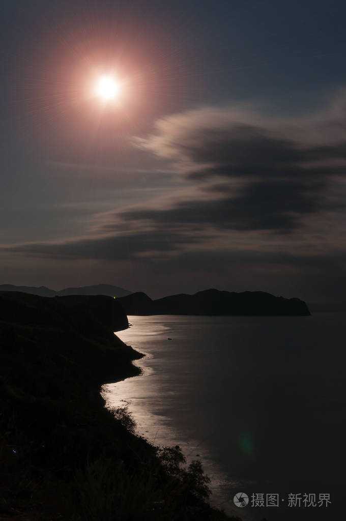 晚上海景与月球漫步