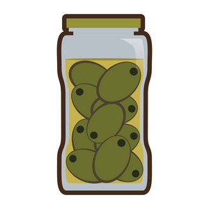 橄榄在罐子里保存食物图片