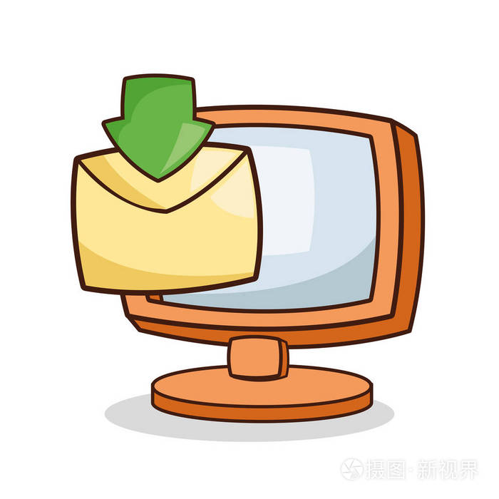 孤立的计算机卡通设计