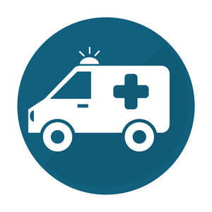 救护卡车图标图像插画