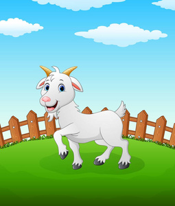 三个迷人羊与中性的背景上孤卡通小羊一只小羊羔, 一只绵羊和一