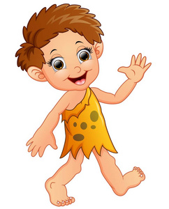 快乐的小野人卡通呈现照片