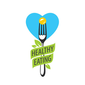 矢量标志健康饮食