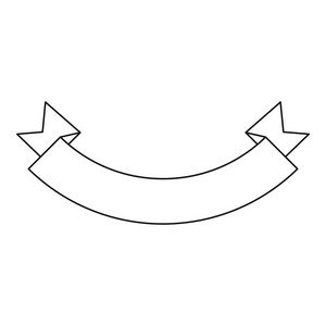 丝带标志图标,大纲样式插画