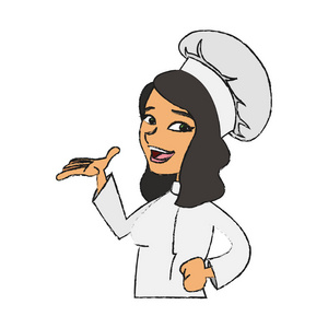 孤立的女厨师卡通设计