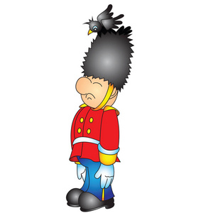 英国卫兵插画-英国卫兵手绘-英国卫兵卡通图-摄图新视界