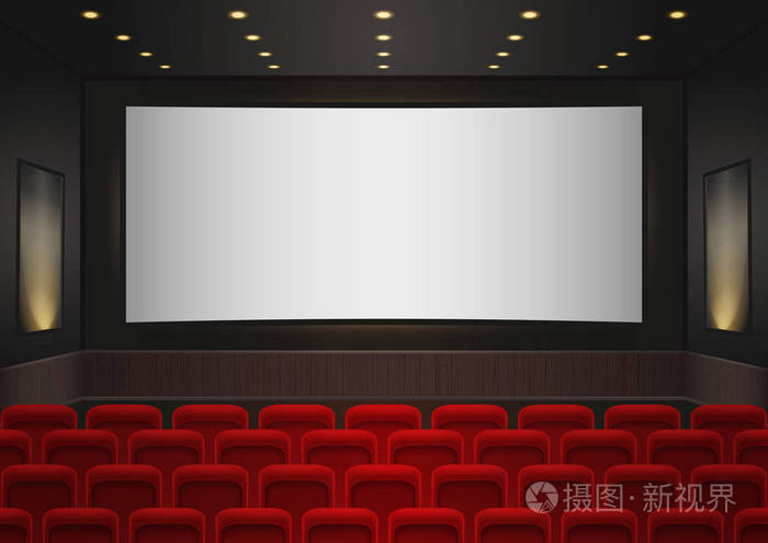 空电影院礼堂背景矢量图