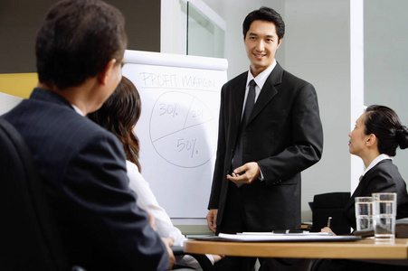 高管有一个商务会议照片