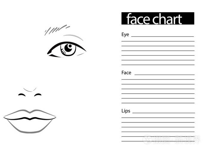 化妆脸型图空白模板图片