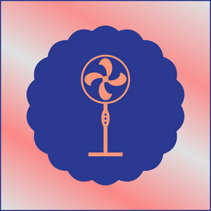 简约空调风扇孤立小单平面图标.