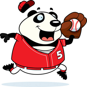 卡通熊猫棒球图片