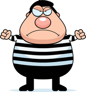 卡通法国人生气插画