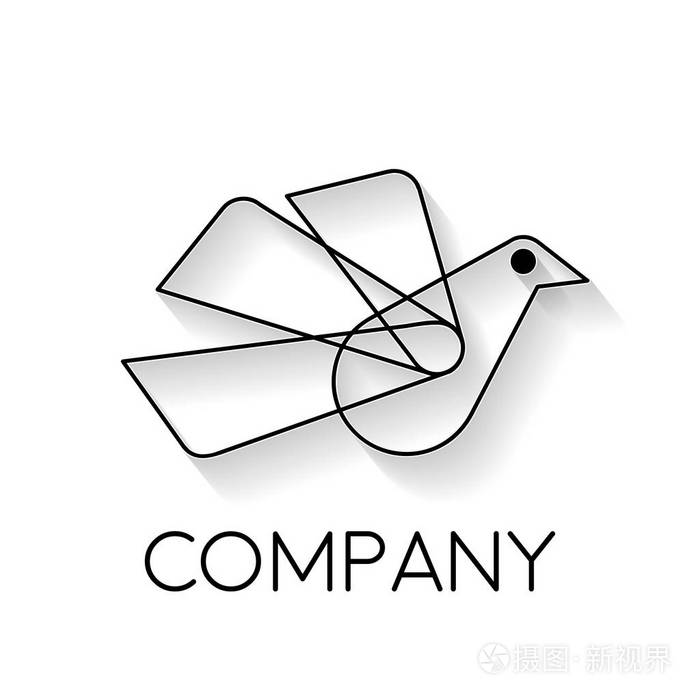 矢量符号抽象的鸟在飞行中,线性风格插画-正版商用图片1rguwh-摄图新