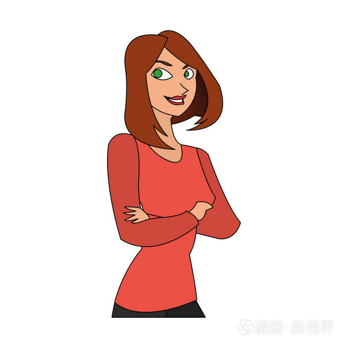 孤立的女人卡通设计