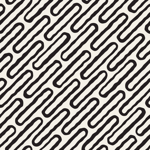 手工绘制的线条格子.矢量无缝黑色和白色花纹照片