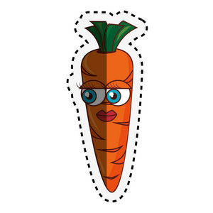新鲜蔬菜的漫画人物孤立的图标图片