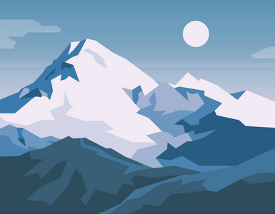 翻越雪山插画-翻越雪山手绘-翻越雪山卡通图-摄图新视界