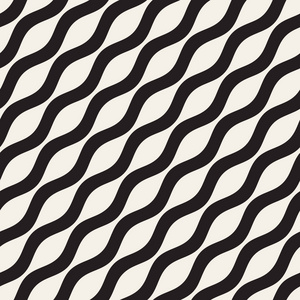 波浪波纹线.矢量无缝黑色和白色花纹照片