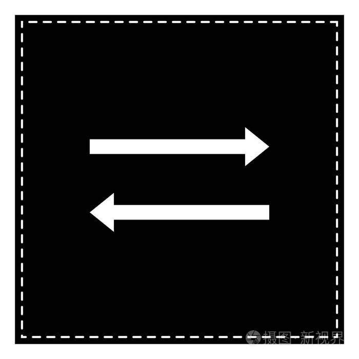 箭头简单的符号.白色背景上的黑色斑点.分离插画-正版商用图片1ri3qh-