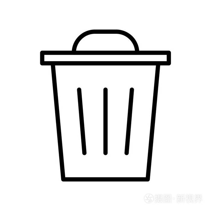 废纸篓 bin 图标插画-正版商用图片1ri6u4-摄图新视界