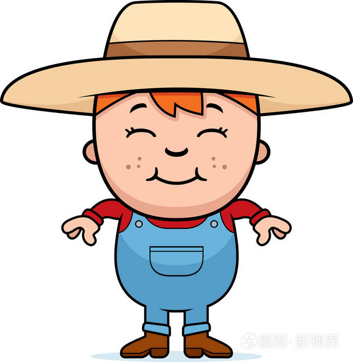 卡通男孩农夫