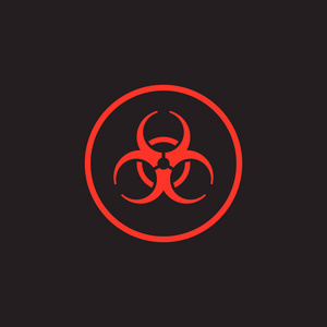矢量生化危机背景.在深色背景上红色生物危害标志照片