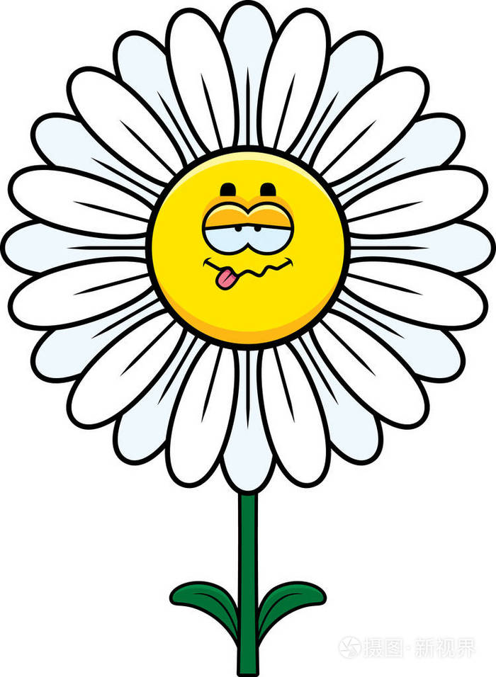 卡通生病雏菊