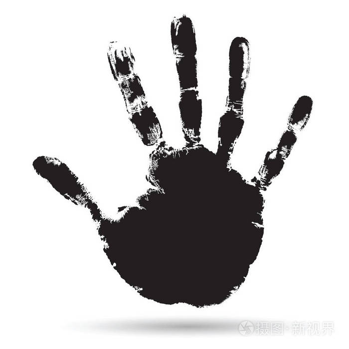 黑漆人类手或手印