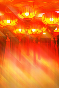 红色黄色背景中国灯笼或灯图案图片