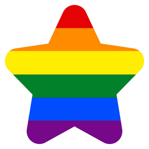 在星状的彩虹旗照片