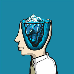 意识和潜意识中头的冰川照片