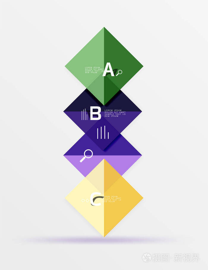 重叠的方形图表