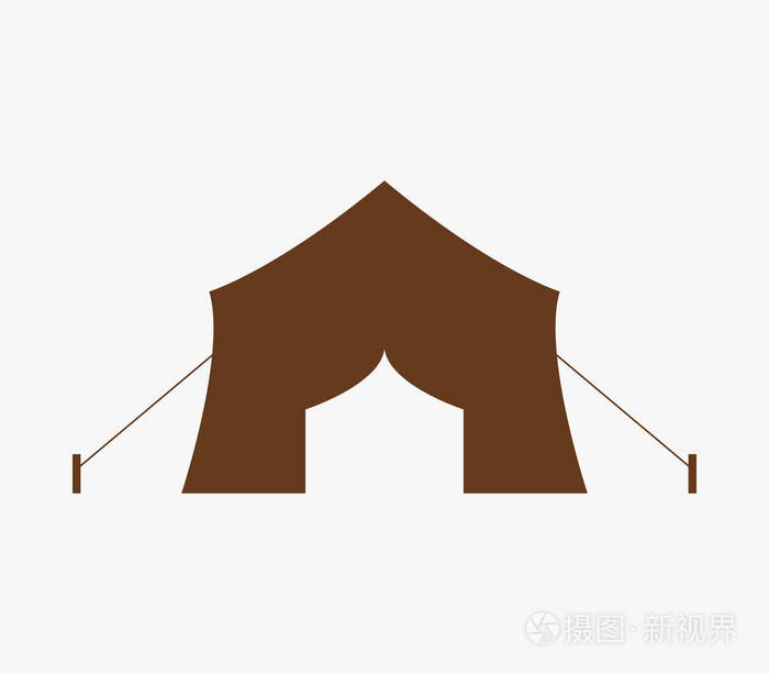 说明在白色背景上的图标帐篷