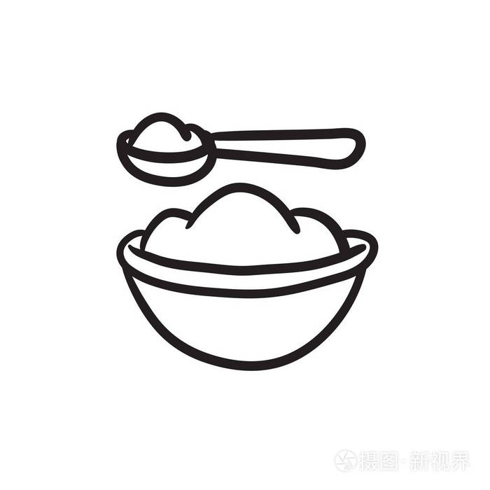 饭碗勺子简笔画图片