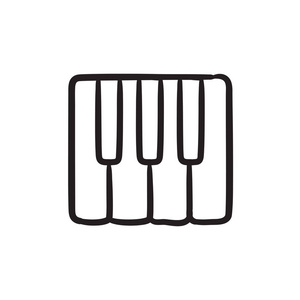 手绘琴键钢琴键素描图标照片