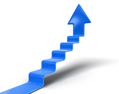 楼梯和向上箭头.图像的剪切路径照片