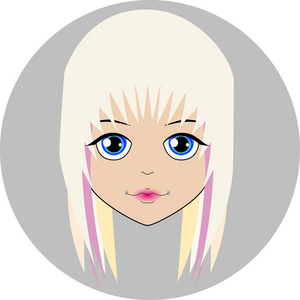 超短发妹子动漫性格开朗的娃娃脸金色短发,蓝色的大眼睛照片