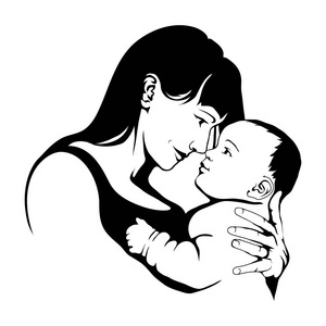 母亲与孩子图片黑白图片