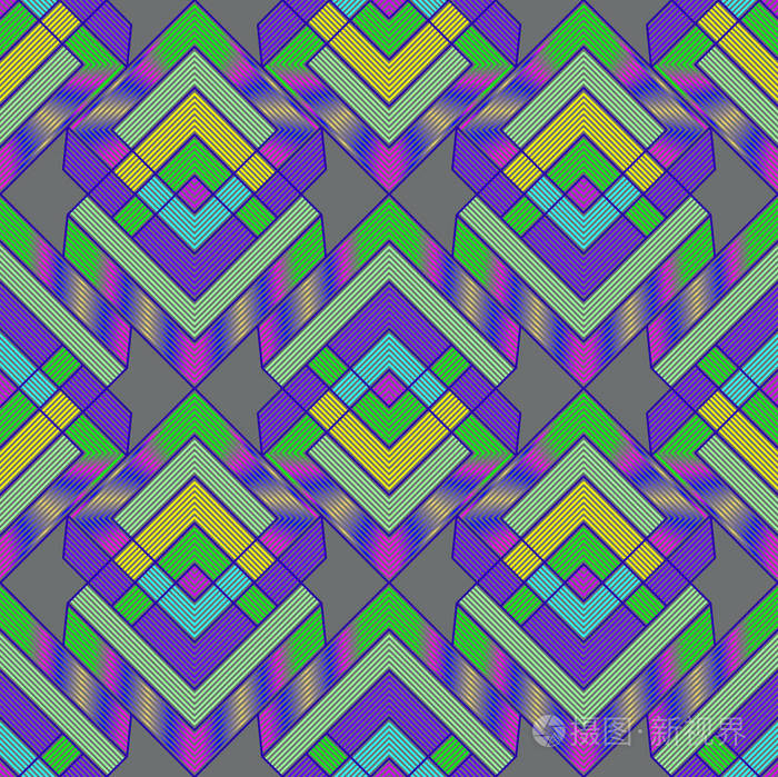 无缝的多彩多姿的抽象的几何图案组成的菱形