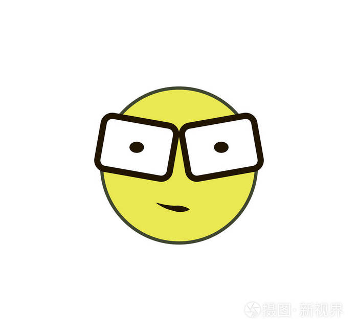 在白色背景上的书呆子脸
