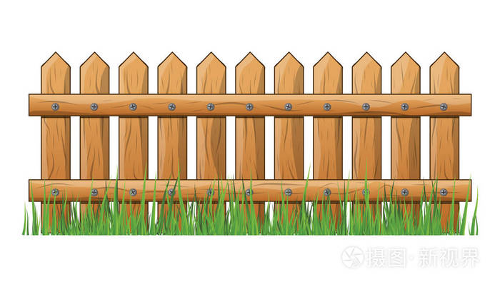 木栅栏草分离向量符号图标设计