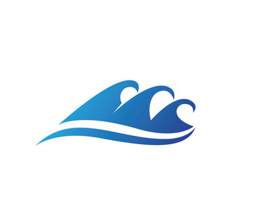 波水海滩或海蓝色标志模板
