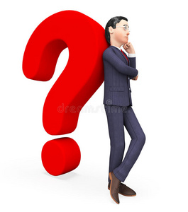 困惑的商人经常提出问题并回答照片
