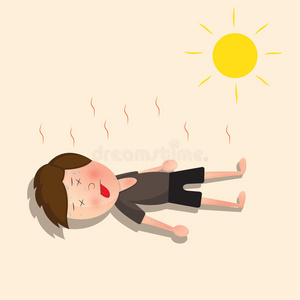 发烧 汗水 情感 美丽的 太阳 插图 夏天 昏睡 昏厥 北卡罗来纳州