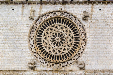 意大利 特写镜头 大教堂 玫瑰 建筑 阿西西 宗教 要素