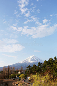 朦胧 日本人 美女 川口 早晨 天空 风景 高的 美丽的